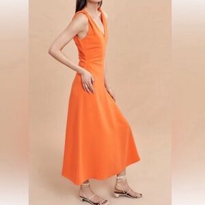 NWT La Ligne Chrissy Cinch Waist Knotted Sleeve Maxi Dress, Size 2